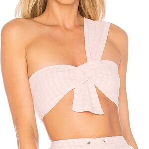 Lovers + Friends Fay Crop Top - Sunrise Pink / White - Size Small